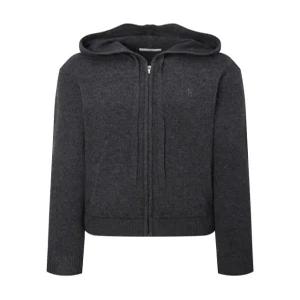 헤지스 여성 25FW [시즌오프]울100 후드 집업 가디건 차콜그레이 HSSW5D903CG