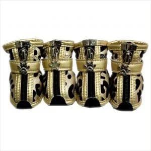 [콩심팥심]D18 레오파드 신발 (골드) 강아지발바닥 애견발바닥관리 강아지양말