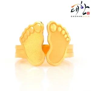 [대한골드]순금 아기 발바닥 돌반지 1.875g 돌잔치 선물