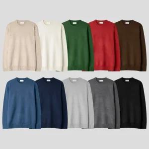 (보풀걱정NO/부드러운촉감/필수아이템) 스탠다드핏 워셔블 라운드 캐시미어 니트 깔끔한 남친룩 nt0001