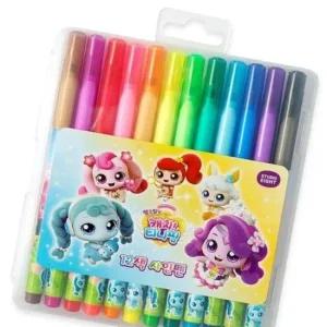 12색 드로잉 사인펜 유아용 크레용 캐릭터 표현형 랜덤 캐릭터 색칠