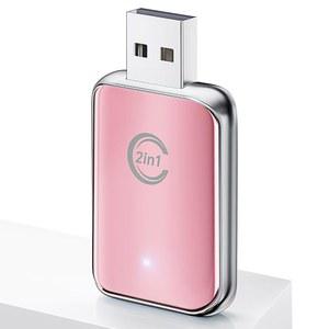 iPhone용 무선 카플레이 어댑터, 유선 카플레이를 무선으로 변환, 2 in 1 플러그 및 플레이 iOS 10 Android 11 이상용 안드로이드 오토 카플레이가 내장된 자동차(핑크색)