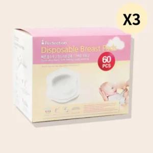 퍼펙션 조리원 출산 신생아 순면 수유 패드 60매 X3개