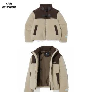 [백화점 출고] 아이더 플리스 여성 허그 토글 다운 자켓 라이트 베이지 떡볶이 단추 시보리 털 뽀글이 점퍼