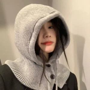 니트 후드 넥워머 바라클라바 170g 겨울 비니 페이크 모자 워머 레이어드 방한