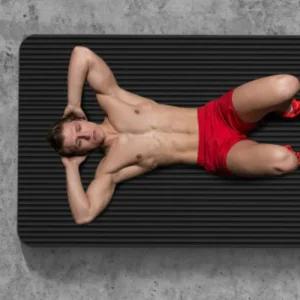 두꺼운 NBR 요가매트 와이드 200x90 15mm 블랙 홈트 운동