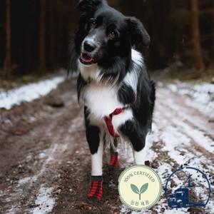 4개입 미끄럼 방지 강아지 양말 크리스마스 패턴 애완동물 발 보호대  날씨