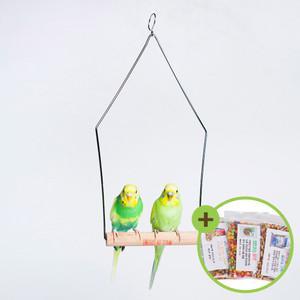 스텐그네(대) 나무횃대 왕관 모란 코뉴어 그네 장난감 애완조 장난감 그네