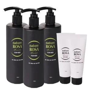 네이처로사 올인원 남성화장품 미백 주름개선 대용량300ml 3개+ 휴대용 50ml 2개 기능성 화장품
