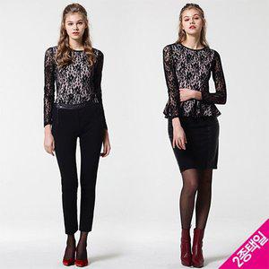 [르오트] 포인트 라인 가죽 스커트/팬츠