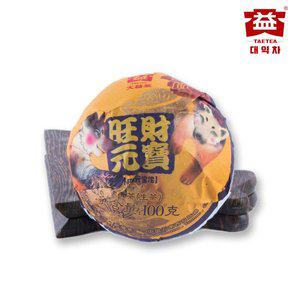[대익차]중국 운남성 보이차 왕재원보(2018) 생차 100g