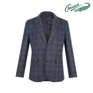 [크로커다일] 울 혼방 네이비 글렌체크 자켓 CDAA9JK4102