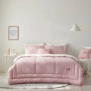 극세사 레고 핑크[8온스] 슈퍼싱글 퀸 킹세트[퀼트이불+패드+베개커버]