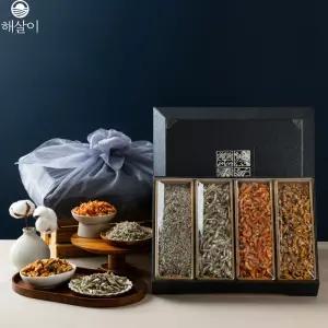 해살이 한지함 사각 4종 선물세트 호두 새우 멸치세트