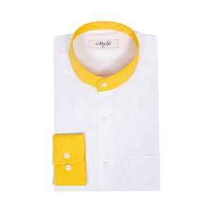 배색 카라 남자 차이나 카라 셔츠 남성 패션 남방 라운드넥 긴팔 헨리넥