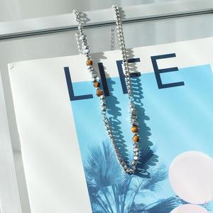 [벨가] 써지컬스틸 호안석 천연석 자갈 체인 목걸이