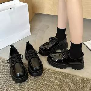 더구두 옥스포드 레이스업 청키 통굽 로퍼(5cm)-1764