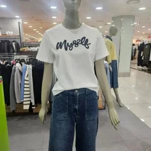 시슬리/애플아울렛/리본 테이핑 레터링 티셔츠 SATSC4531