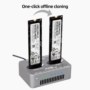 듀얼 베이 M.2 NVME SSD 클론 USB3.2 C 타입 도킹 스테이션  Gen2X 20Gbps M/B M 키  PCI-E