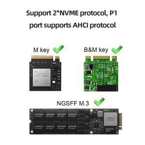 듀얼 베이 M.2 NVME SSD 복제 Gen2X 20Gbps 도킹 스테이션 PCI-E 키 외장형 하드 디스크 박스