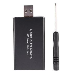[보호보관용]MSATA-USB 3.0 하드 드라이브 인클로저, 알루미늄 합금 외장 솔리드 스테이트 디스크 박스, mS
