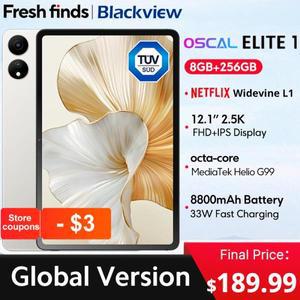 Blackview Oscal ELITE 1 태블릿, 12.1 인치 2.5K 디스플레이, MTK Helio G99 Widevine L1, 8800mAh 배터리