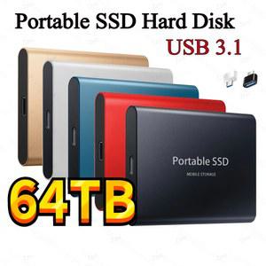 휴대용 SSD C타입 USB 3.1 노트북 데스크탑용 플래시 메모리 디스크 외장 M.2 하드 드라이브 60TB 30TB 16TB 8TB 4TB