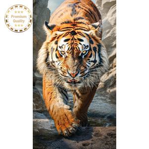 대형보석십자수 용감한 호랑이 얼굴 잼보석 비즈