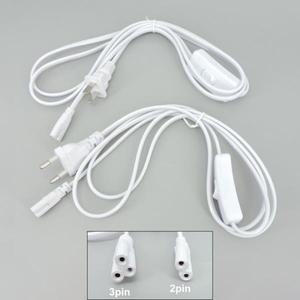 AC EU US 플러그 스위치 케이블 T5 T8 LED 튜브 전원 공급 장치 충전 연장 와이어 ON/OFF 커넥터 조명 액세