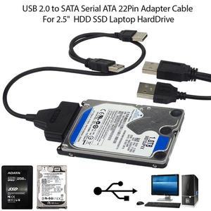 USB 2.0-SATA 변환기 어댑터 케이블 2.5 인치 3.5 인치 SATA1 및 SATA2 HDD 하드 드라이브 디스크용 듀얼 U