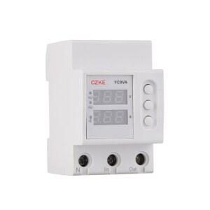 OCNFZ 50/60Hz 230 220V 딘 레일 듀얼 디스플레이, 전압 전류 및 이하 보호 장치 릴레이 조절 가능