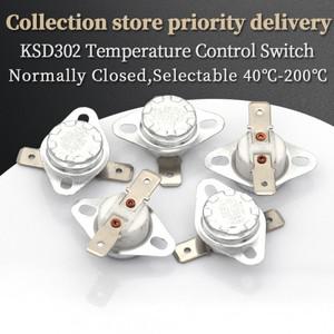 세라믹 정상 폐쇄 온도 스위치, KSD302, 16A, 250V, 40-200 도, 온도조절기 95, 55, 60, 70, 180, 130 200