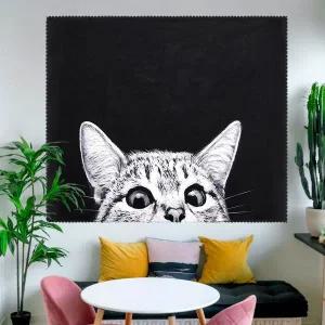 [보리보리/오너클랜]대형 패브릭 포스터 빼꼼 고양이 M