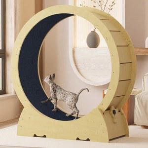 고양이 런닝머신 캣휠 캣워커 운동 바퀴 나무 무소음 롤러 휠 분리형 카펫
