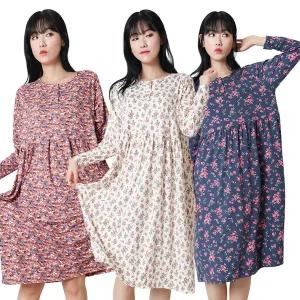 폭스 피치기모 B타입 하이 투버튼 원피스 잠옷 E5 여성용