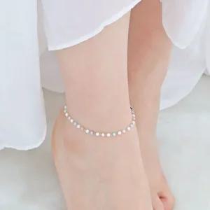 써지컬 스틸 글라스 진주 비드 체인 패션 발찌 서지컬발찌 레이어드발찌 여름발찌 데일리발찌