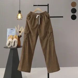 [모노시크] 레비쥬 코듀로이 카고 밴딩 와이드 팬츠_MNPS982