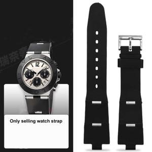 Rubber silica gel strap for Bvlgari Watch with notch 22x8 24x8mm DP42C14SVDGMT men's and high qualit