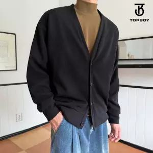 [탑보이]베이직 솔리드 남성 V넥 니트 가디건 (CA297)