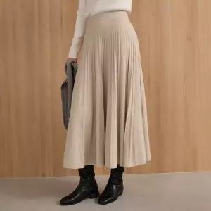 [공구우먼] [제작] 유즈 밴딩 니트 플리츠 플레어 스커트 84391 빅사이즈 여성의류
