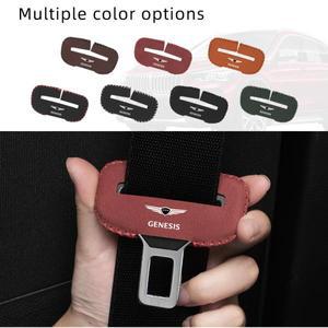 (호환)자동차 안전 버클 클립 보호대 스웨이드 시트 벨트 스크래치 방지 커버, 제네시스 GV70 EV BH 2019 2
