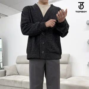 [탑보이]데일리 스판 오버핏 브이넥 니트 가디건 (WI010)