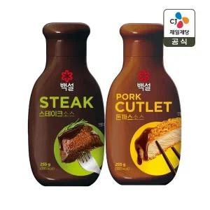 [CJ제일제당]백설 스테이크 소스 255g x1개+돈까스 소스 255g x1개