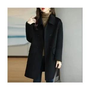 여자모직코트 추동 빅사이즈 모직 코트 따뜻한 하프 ible4