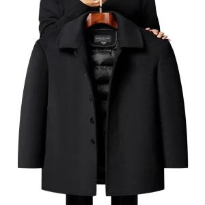 남자반코트 중년 남성 코트 누빔 덕다운 비지니스 간절기 아우터