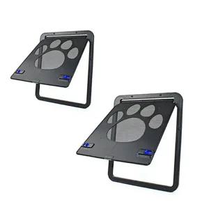 강아지 출입문 잠금 양방향 고양이 반려동물 자동 문 설치 울타리 올블랙 용품