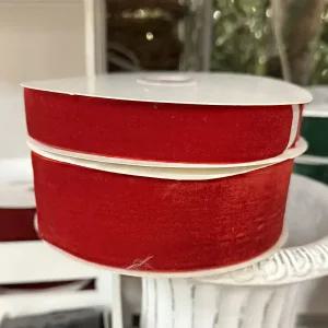 고급 벨벳 양면 리본 2.5cm 1롤 크리스마스 빨강 리본 선물포장 겨울 트리장식 넓은 끈 달리베리