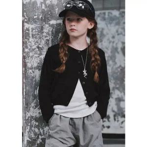 블루테일 [블루테일] 스탠다드핏 라운드 울혼방 가디건 AZH2CK02BK 773633