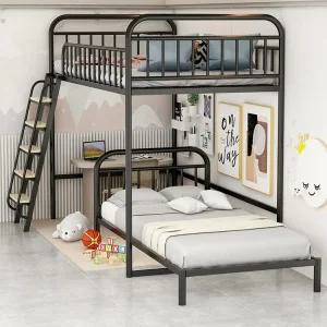 성인벙커침대 철제프레임 자취공간활용 오피스텔 블랙 수납 벙커침대
