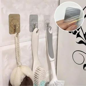 강력 접착식 후크 걸이 무타공 투명 접착스티커 벽부착 벽걸이 고리 6p세트